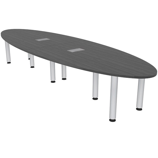 45 in W, 120 in L, 29 in H, Engineered Wood Top, Grey